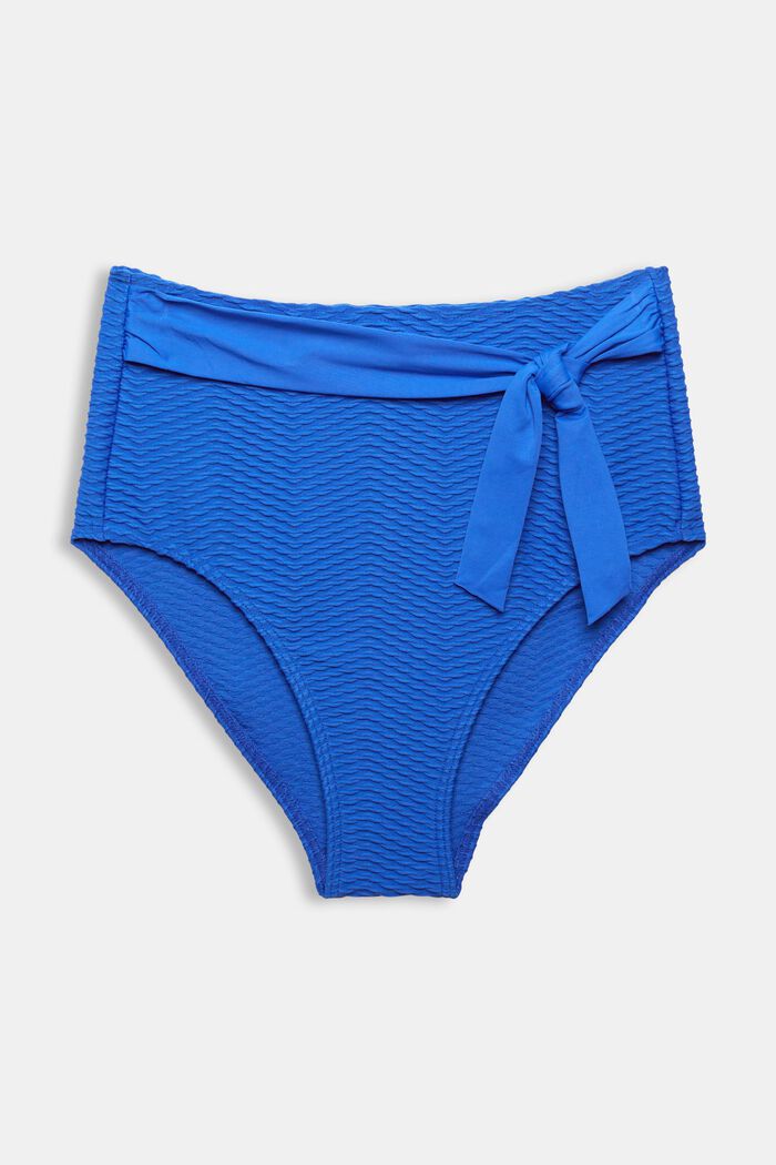 High waist bikinislip met gestructureerde strepen , BRIGHT BLUE, detail image number 4