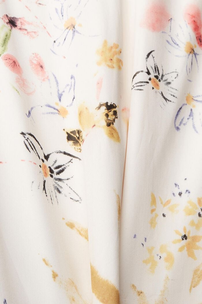 Chiffon jurk met bloemenmotief, LENZING™ ECOVERO™, OFF WHITE, detail image number 4