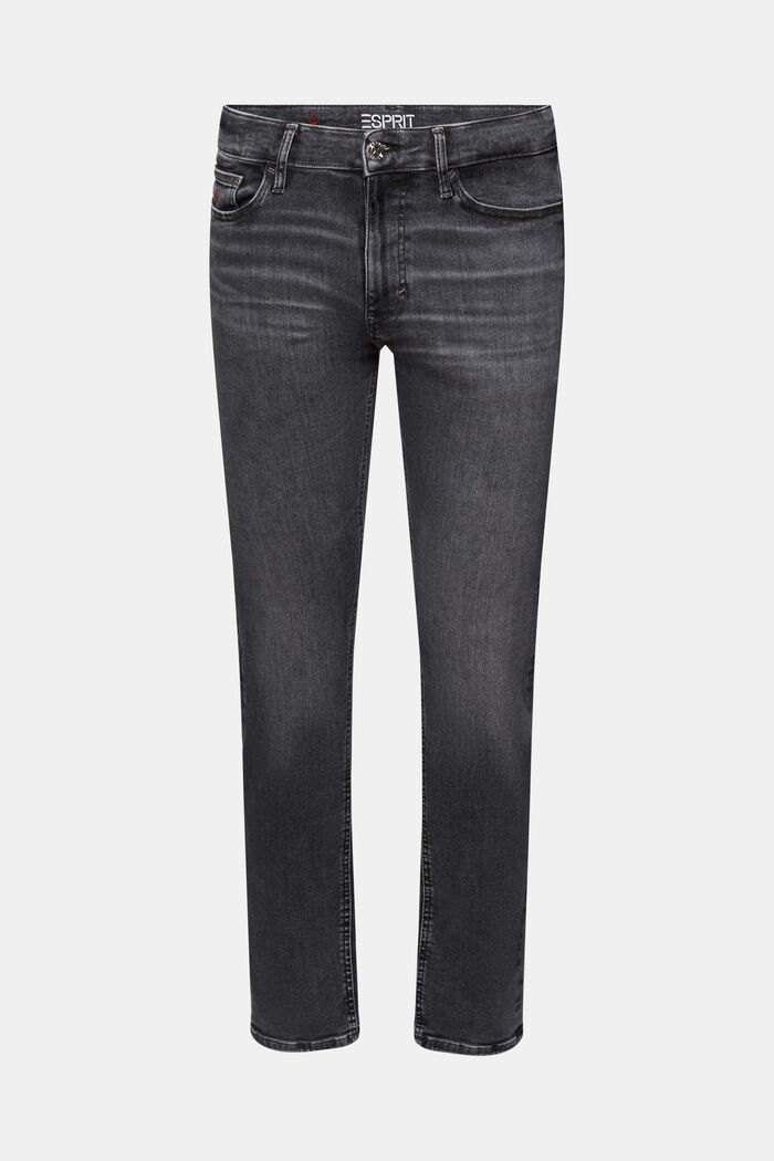 Slim fit-jeans met middelhoge taille, BLACK DARK WASHED, detail image number 7