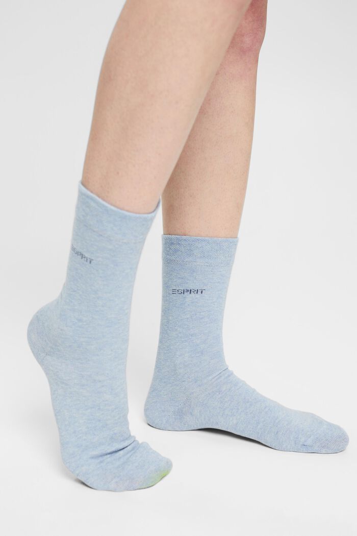 Twee paar sokken met zachte boord, JEANS, detail image number 2