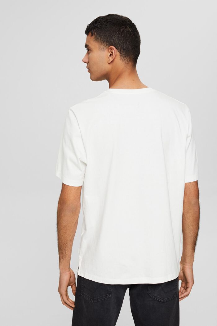 Jersey T-shirt met geborduurd logo, OFF WHITE, detail image number 3