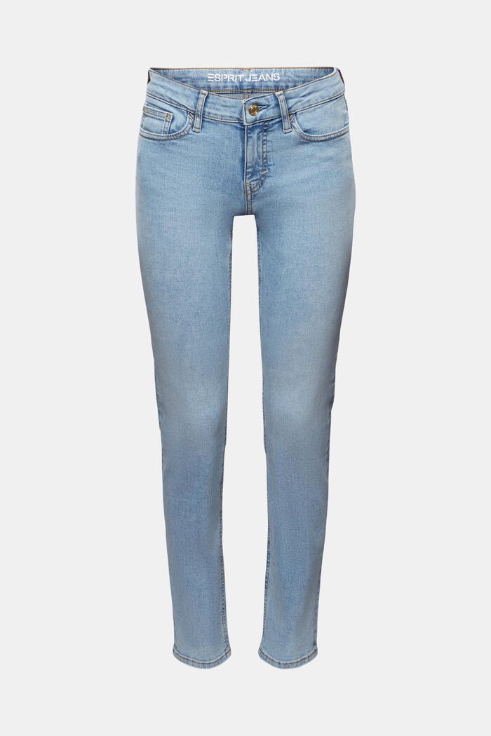 Slim fit jeans met middelhoge taille, BLUE LIGHT WASHED, detail image number 6