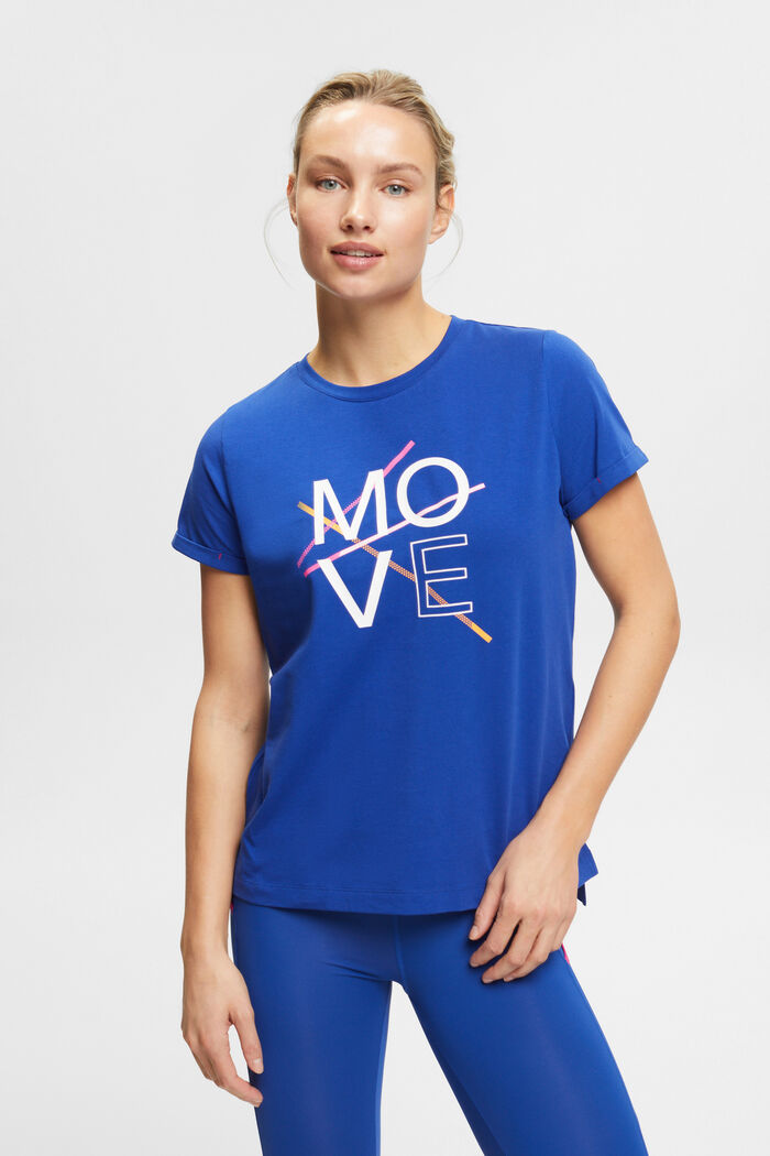 Sportief katoenen T-shirt, BRIGHT BLUE, detail image number 0