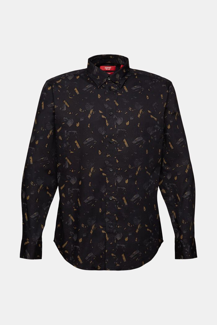 Katoenen overhemd met motief, BLACK, detail image number 6