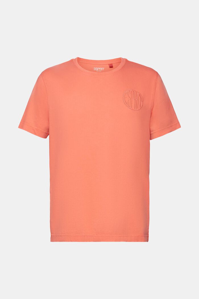 T-shirt met logo van stiksel, 100% cotton, CORAL RED, detail image number 7