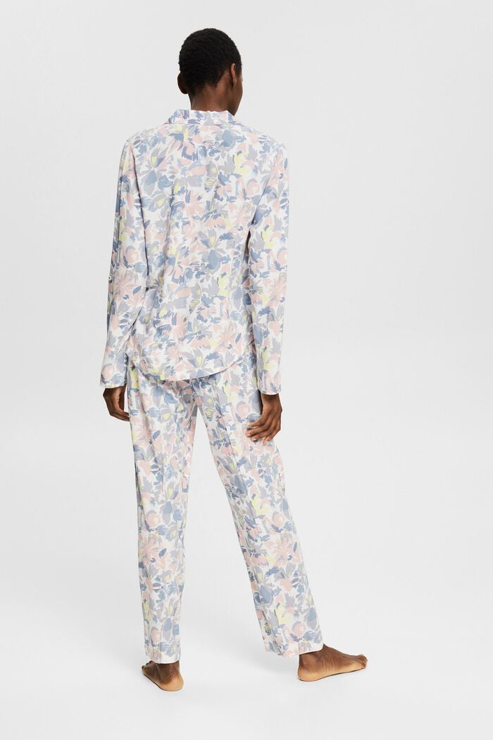 Pyjama met bloemenmotief, LENZING™ ECOVERO™, OFF WHITE, detail image number 1