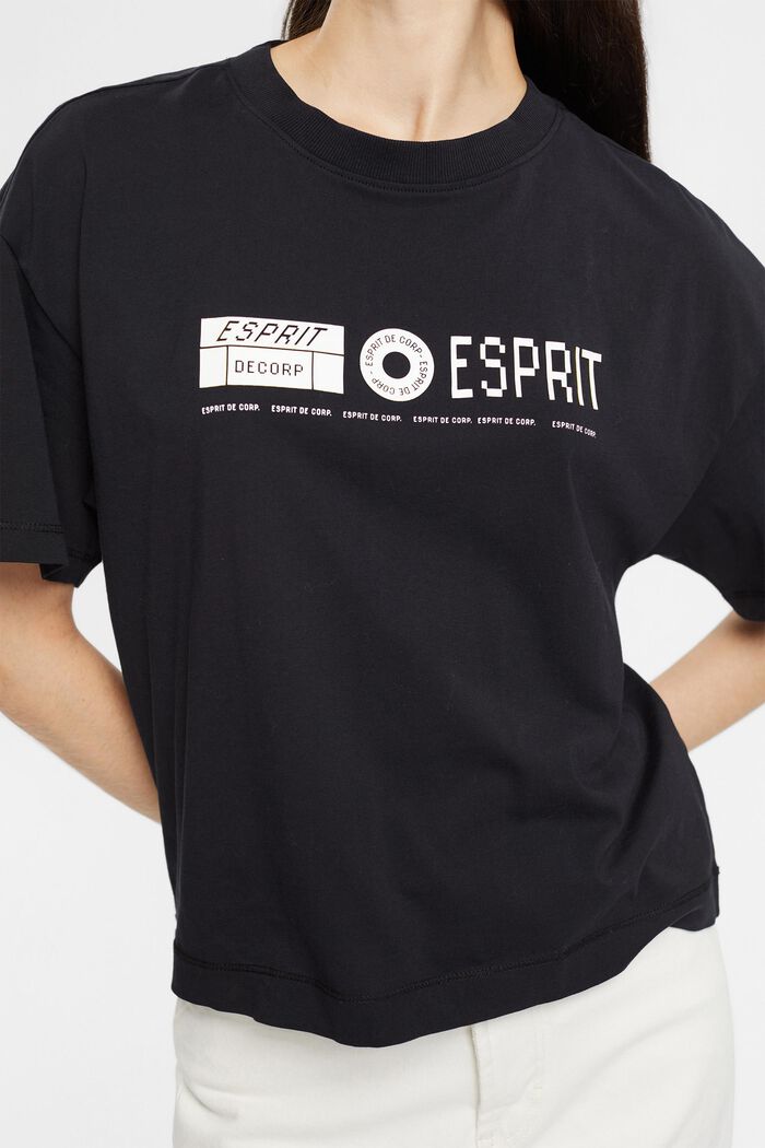 T-shirt met print op de voor- en achterkant, BLACK, detail image number 3