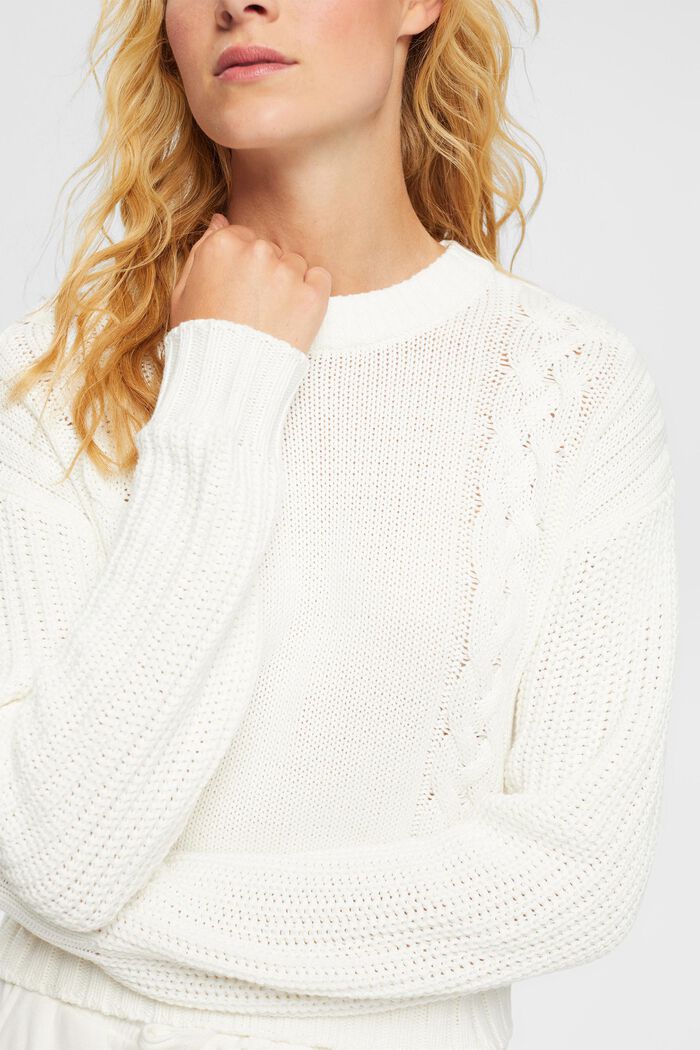 Gestreepte sweater, OFF WHITE, detail image number 0