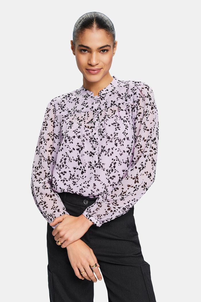 Chiffon blouse met print, LAVENDER, detail image number 0