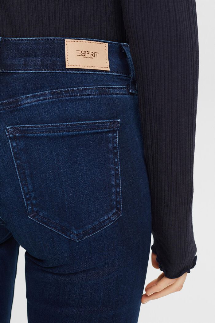Skinny jeans met middelhoge taille, BLUE DARK WASHED, detail image number 4