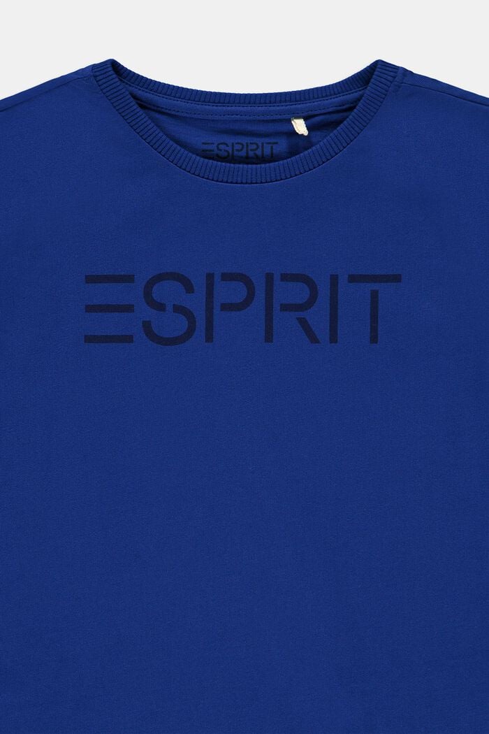 T-shirt van 100% katoen met logo, BRIGHT BLUE, detail image number 2