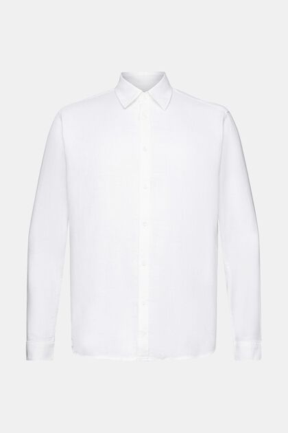 Dobby shirt, WHITE, overview