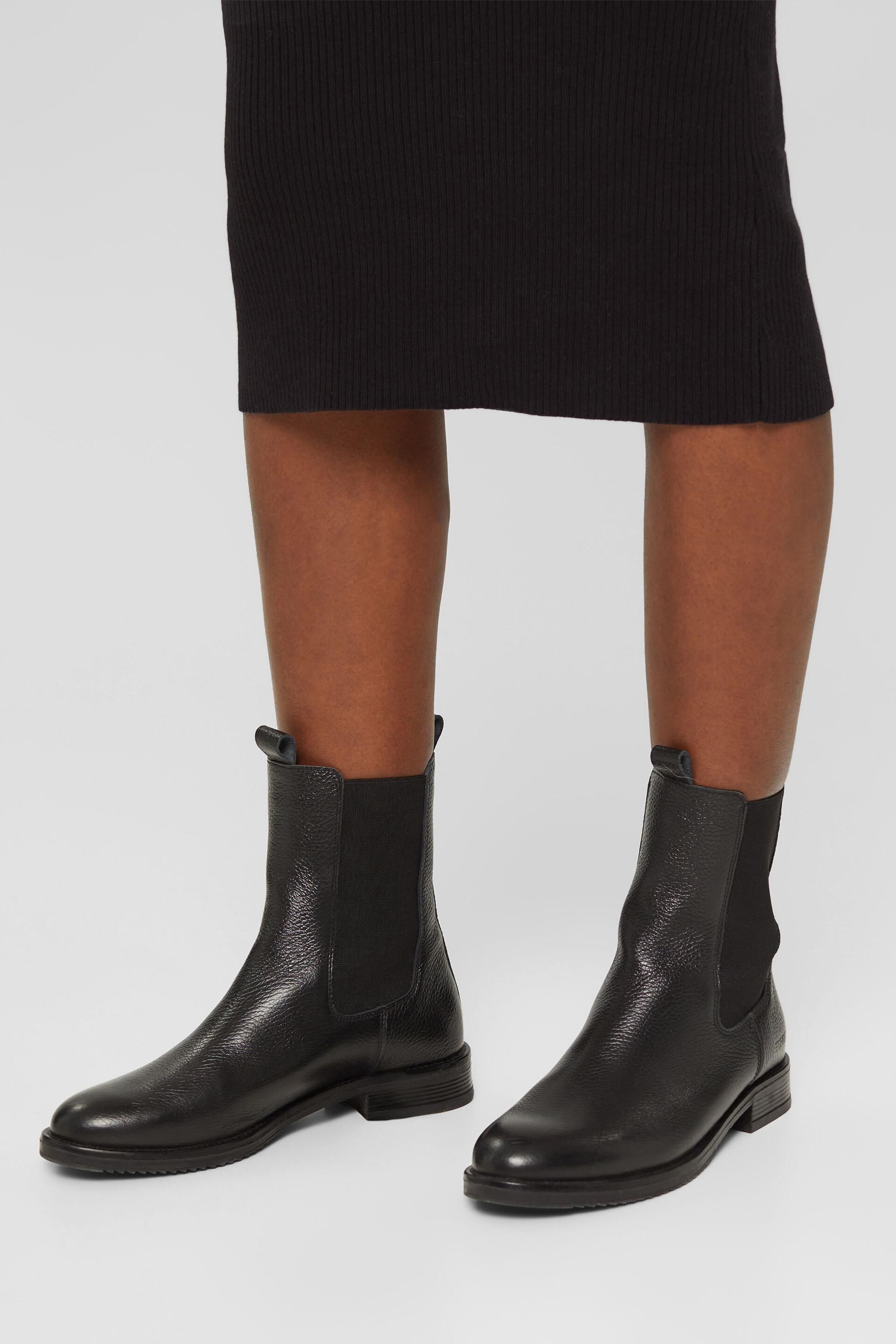 Dames Schoenen voor voor Laarzen voor Platte laarzen Esprit Gebreide Pantoffels Met Pluche Voering in het Bruin 