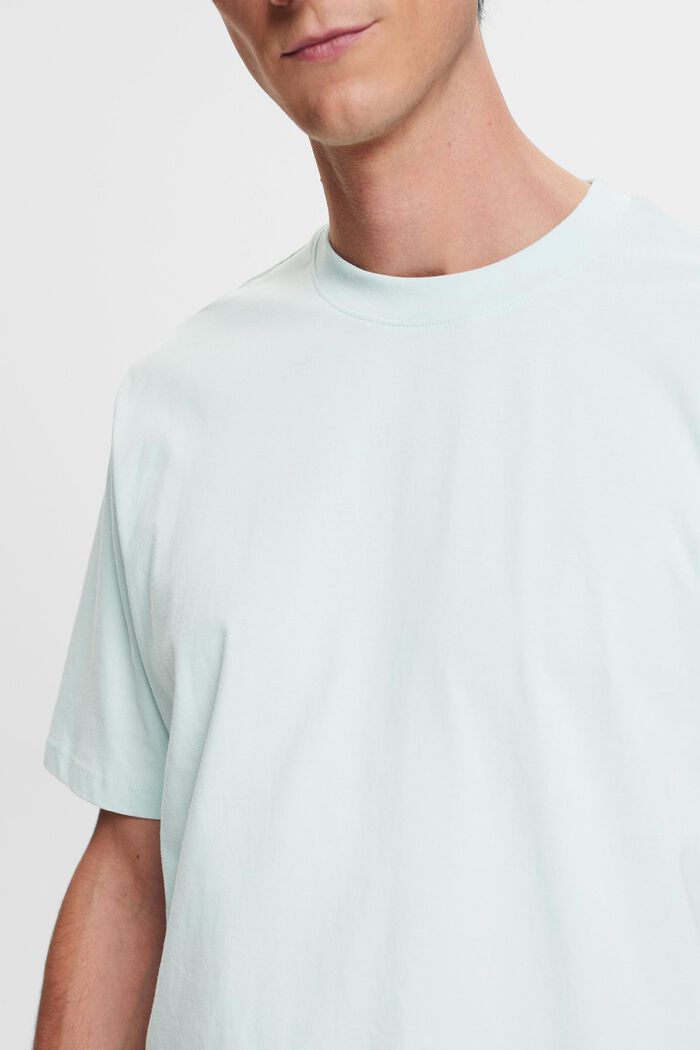 Katoenen T-shirt met ronde hals, LIGHT AQUA GREEN, detail image number 2