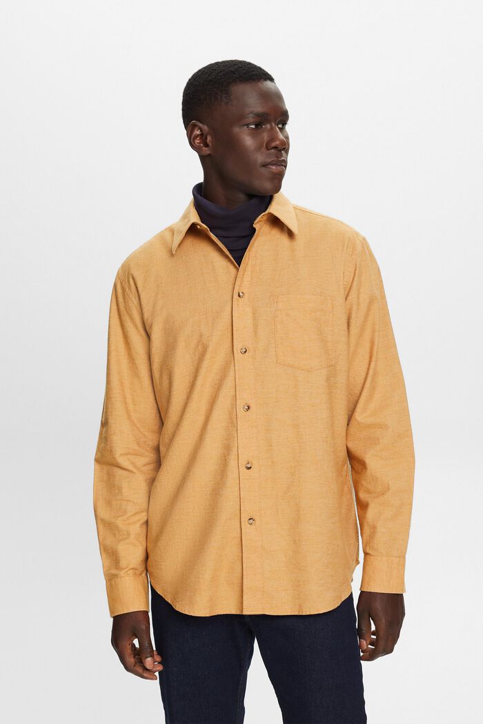 Gemêleerd shirt, 100% katoen, CAMEL, detail image number 5