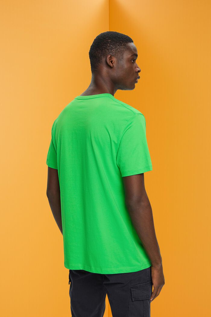 Katoenen T-shirt met print op de voorkant, GREEN, detail image number 3