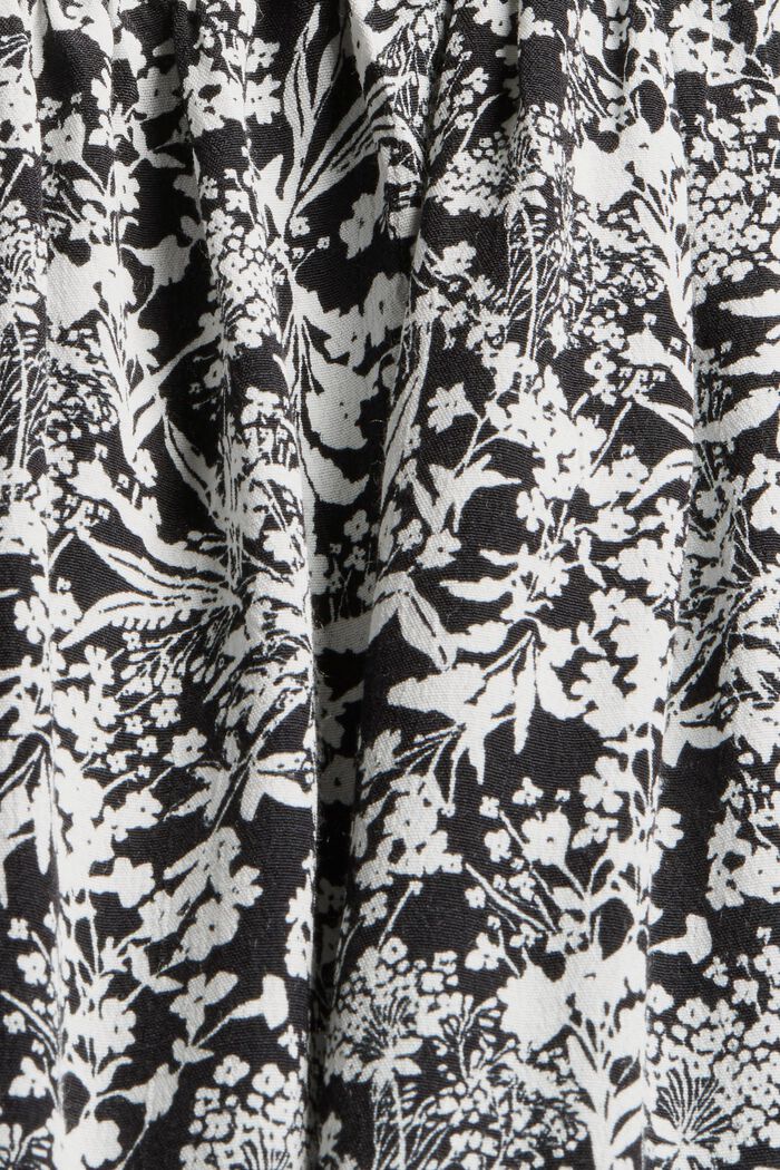 Gesmokte blousetop met volants, LENZING™ ECOVERO™, BLACK, detail image number 4