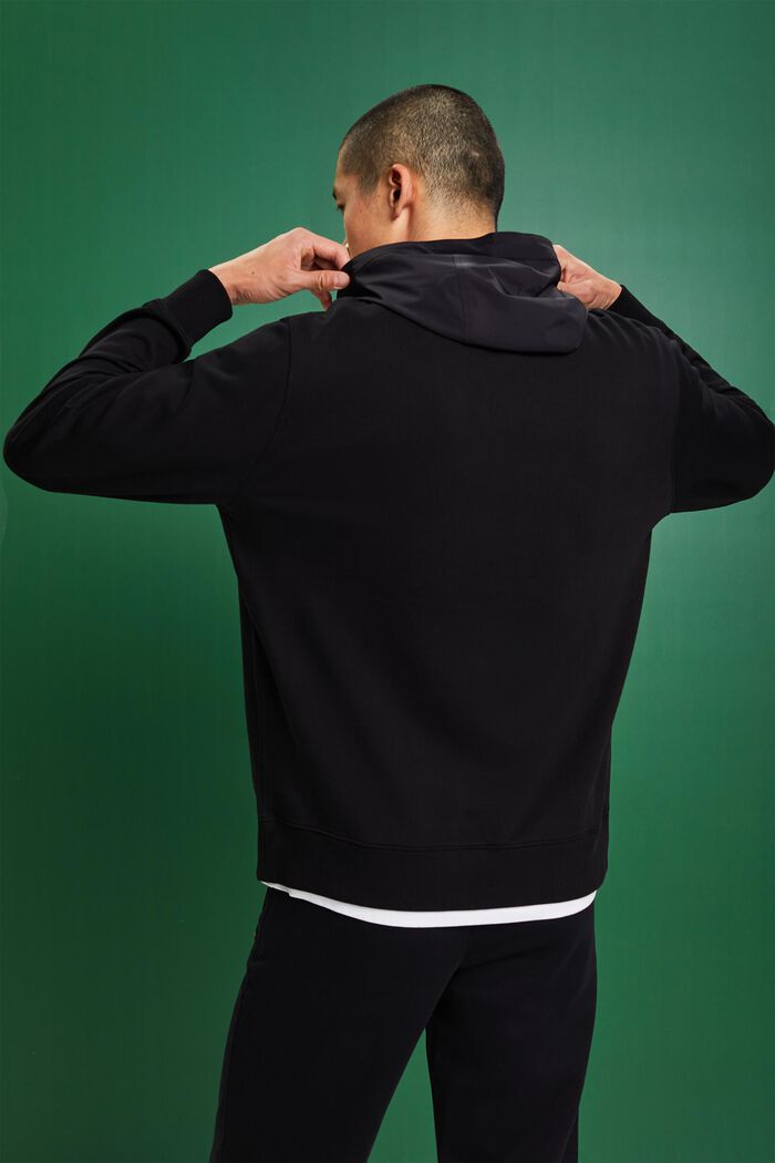 Nylon hoodie, BLACK, detail image number 3