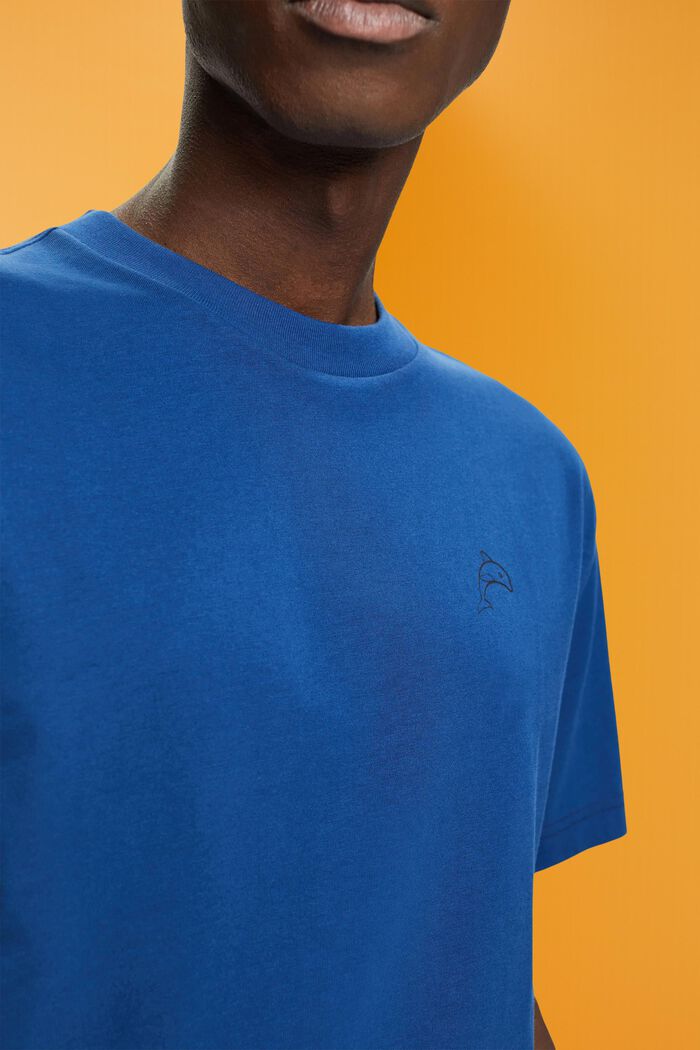 Katoenen T-shirt met dolfijnenprint, BRIGHT BLUE, detail image number 2