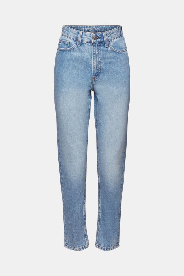 Klassieke high rise jeans met retrolook, BLUE BLEACHED, detail image number 7