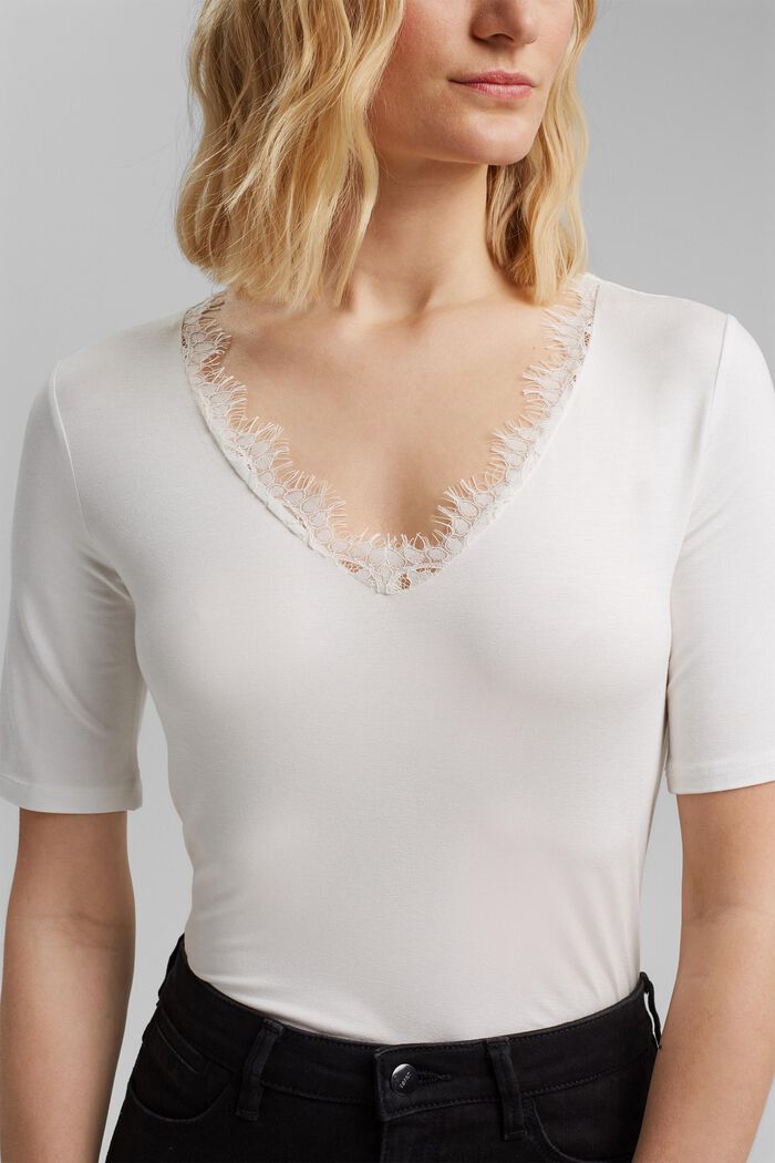 Jersey shirt met LENZING™ ECOVERO™, OFF WHITE, detail image number 2