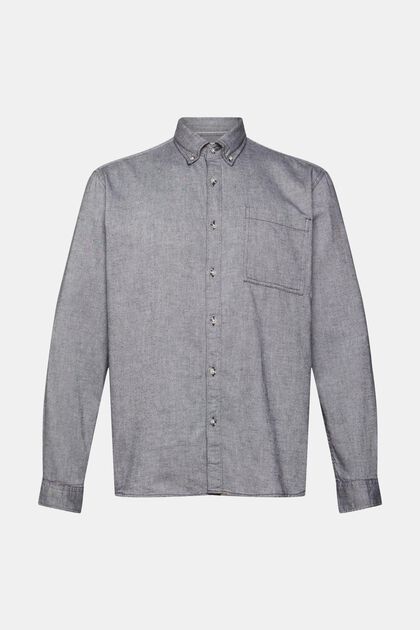 Overhemd met buttondownkraag, GREY, overview