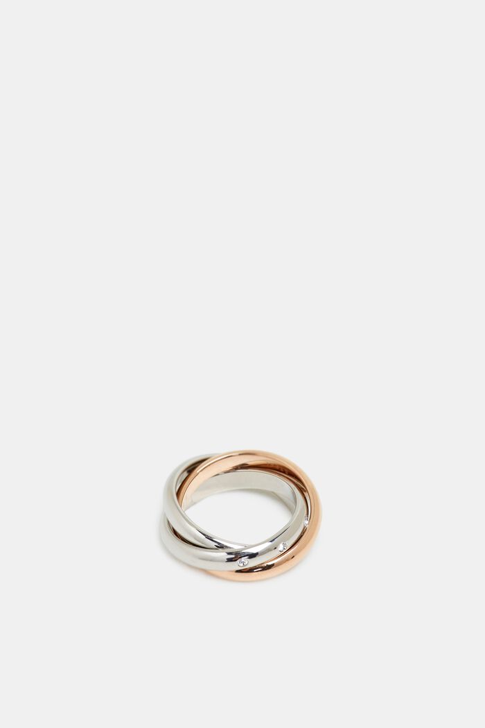 Driedelige ring van edelstaal, ROSEGOLD, detail image number 0