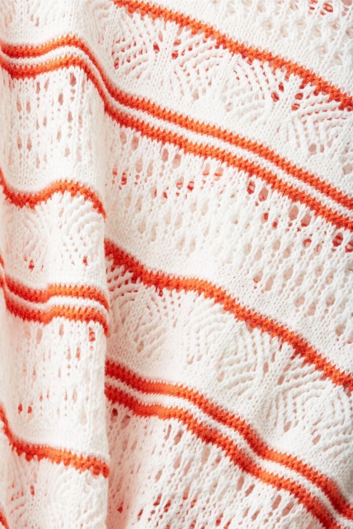 Gestructureerde trui van duurzaam katoen, OFF WHITE, detail image number 5