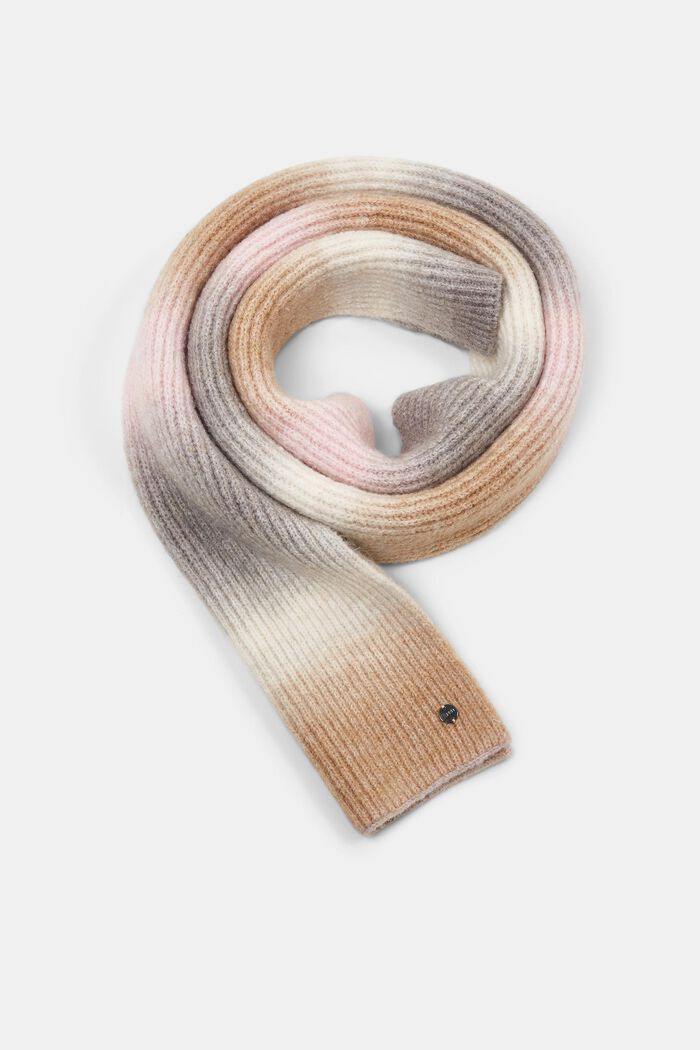 Meerkleurige gebreide sjaal met wol, LIGHT PINK, detail image number 0
