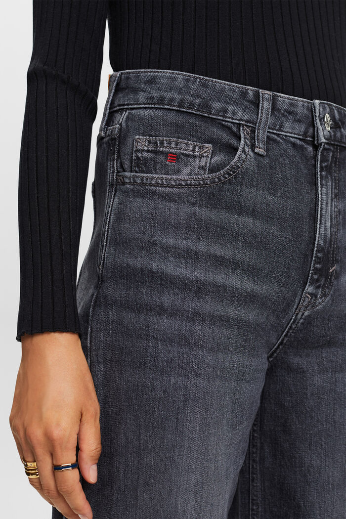 Jeans met wijde pijpen en hoge taille, BLACK MEDIUM WASHED, detail image number 2