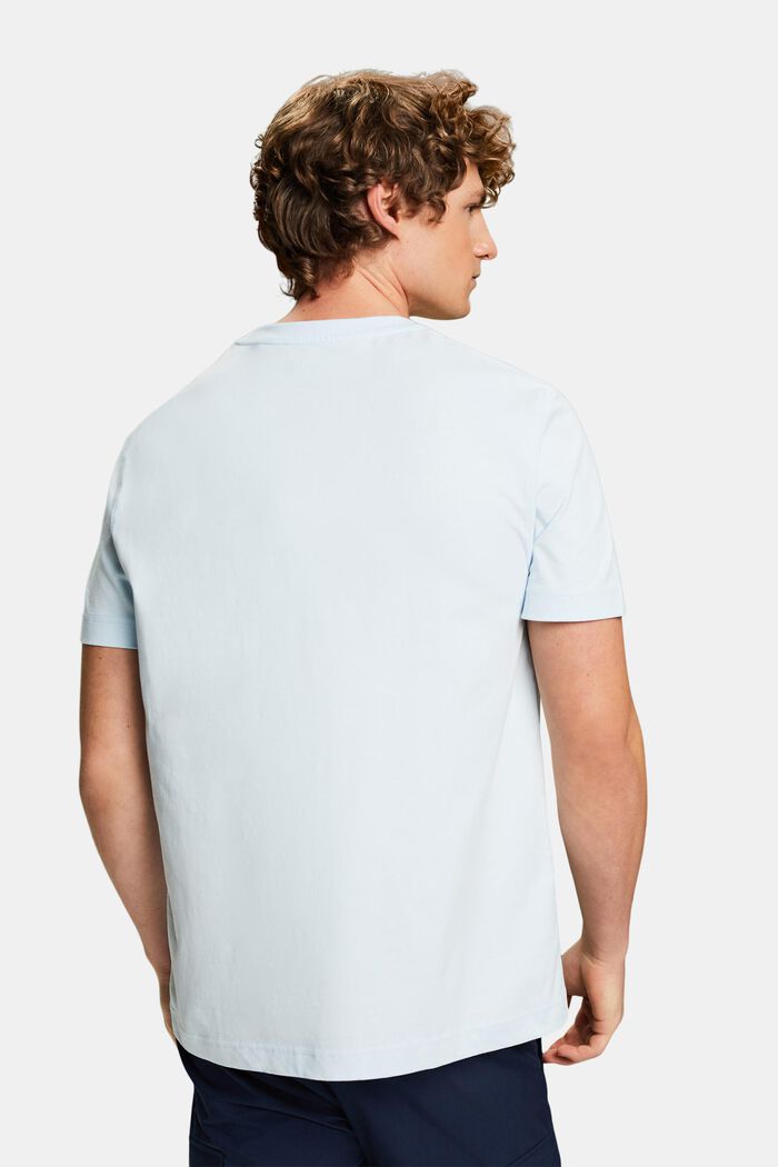 T-shirt met ronde hals en logo, PASTEL BLUE, detail image number 3
