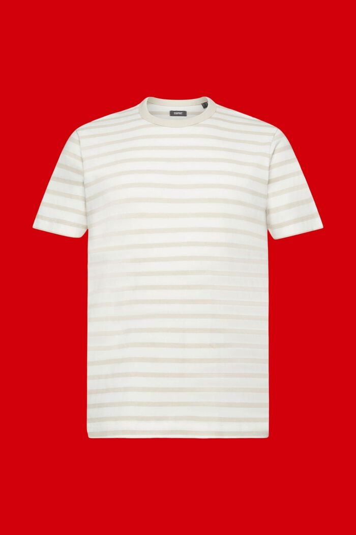 Gestreept T-shirt van duurzaam katoen, LIGHT TAUPE, detail image number 6