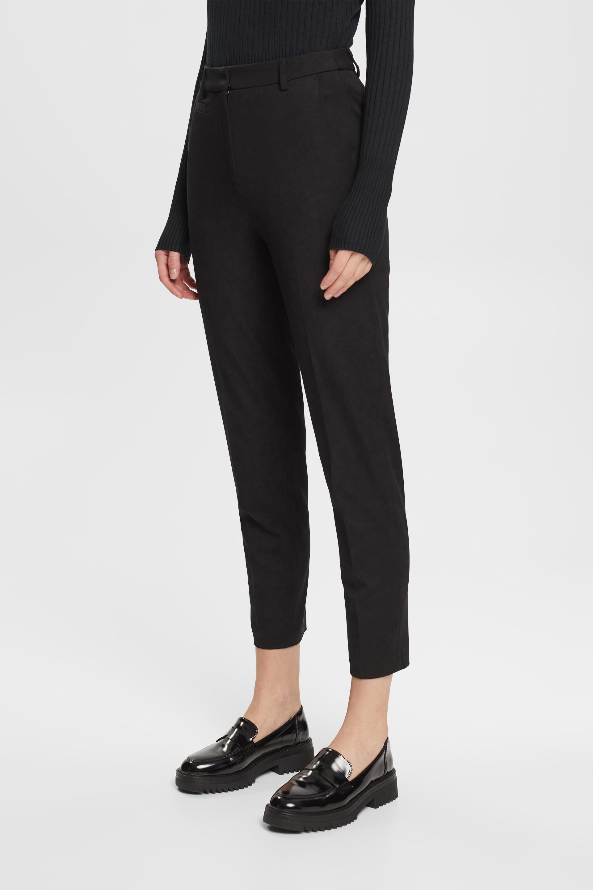 Esprit Pantalon zwart-lichtgrijs geruite print zakelijke stijl Mode Pakken Pantalons 