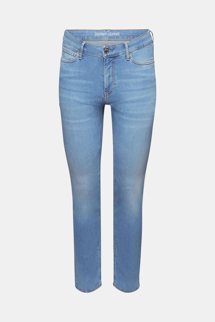 Mid rise skinny jeans, BLUE LIGHT WASHED, detail image number 6