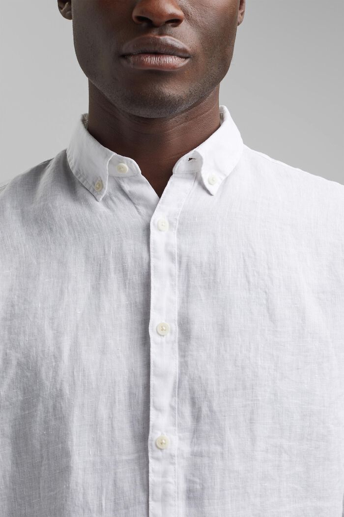 Buttendownoverhemd van 100% linnen, WHITE, detail image number 2
