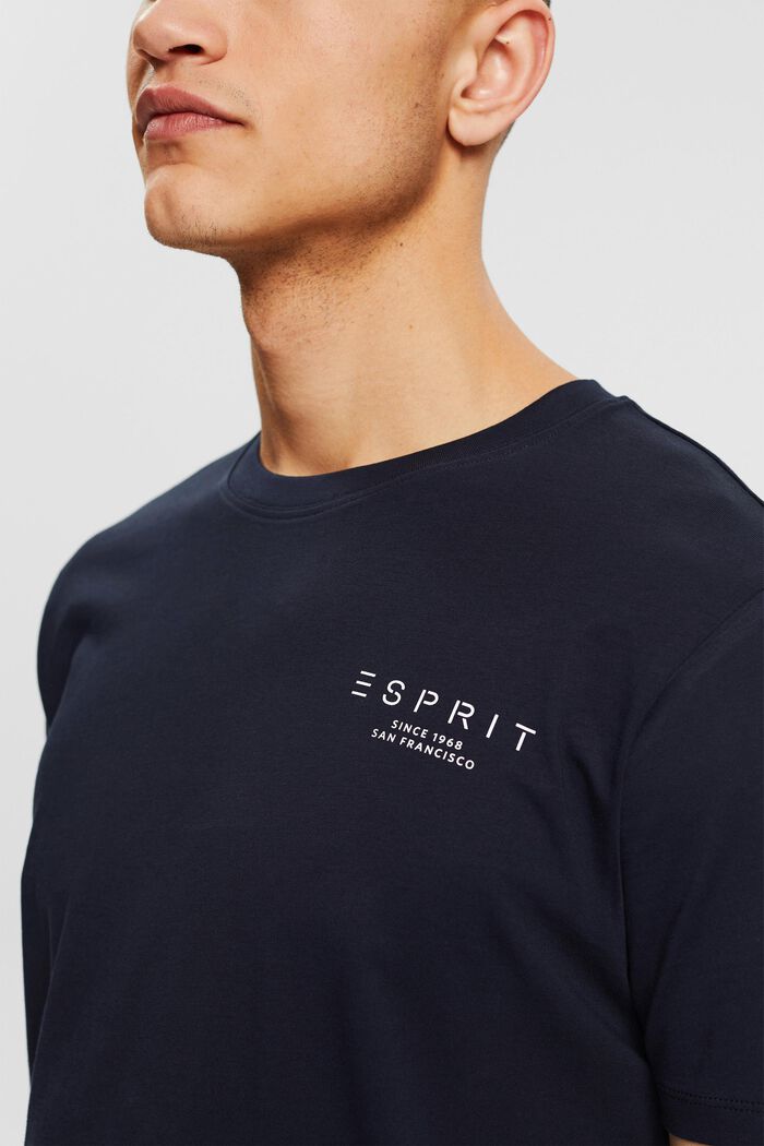 Jersey T-shirt met logoprint, NAVY, detail image number 0