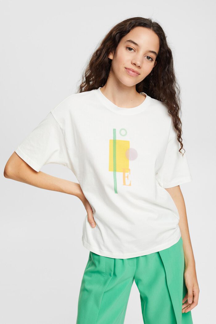 T-shirt met print, OFF WHITE, detail image number 1