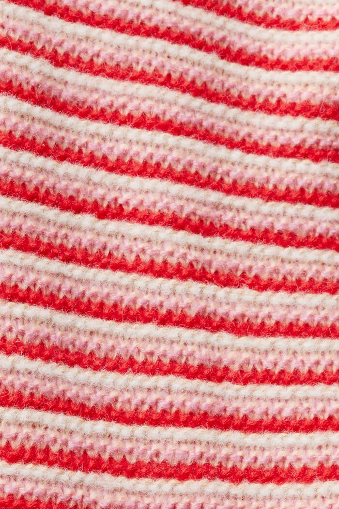 Grofgebreide gestreepte trui, RED, detail image number 6