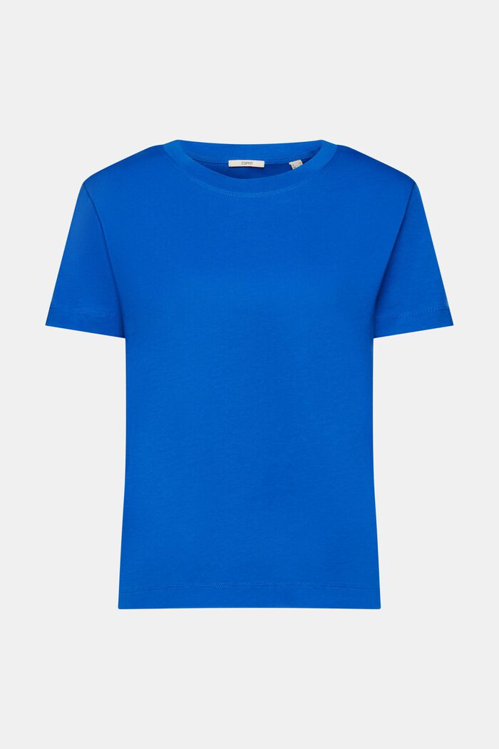 Katoenen T-shirt met ronde hals, BLUE, detail image number 6