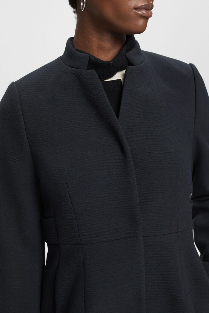 Getailleerde mantel met omgekeerde reverskraag, BLACK, detail image number 2