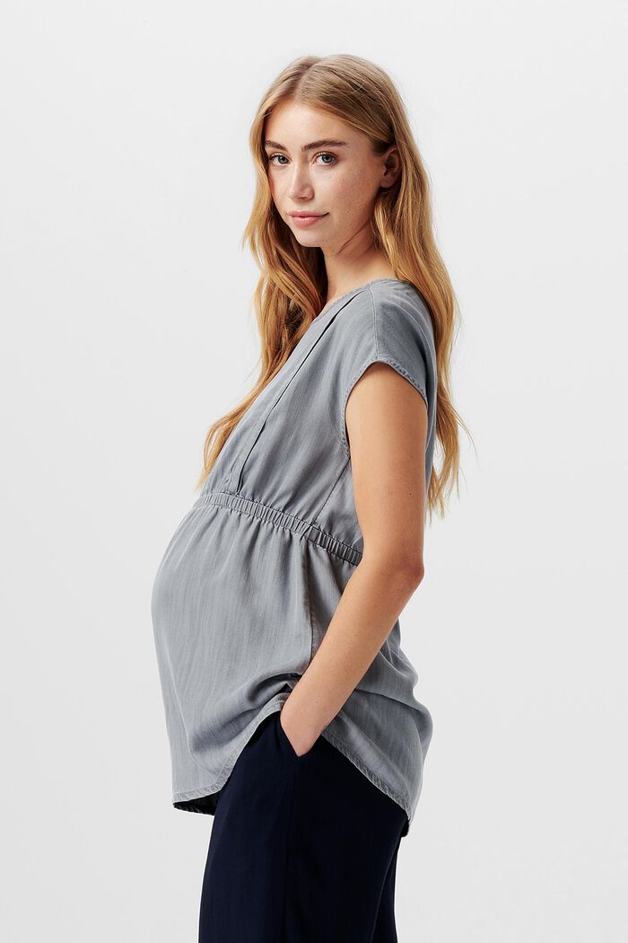 MATERNITY chambray voedingsblouse, GREY DENIM, detail image number 4