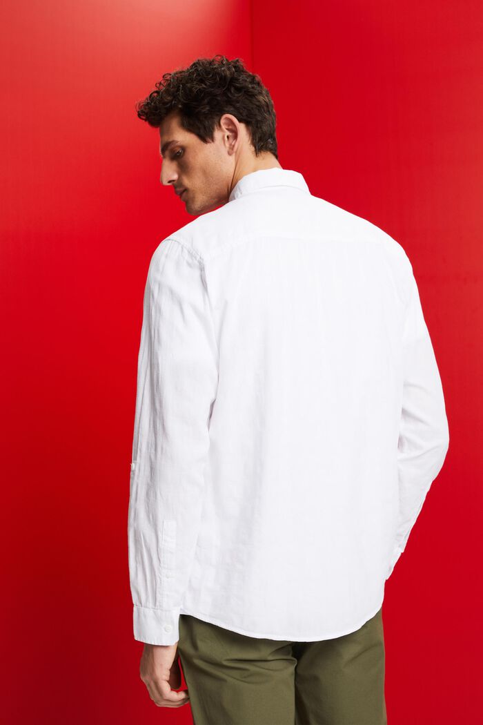 Gestructureerd katoenen overhemd, WHITE, detail image number 3