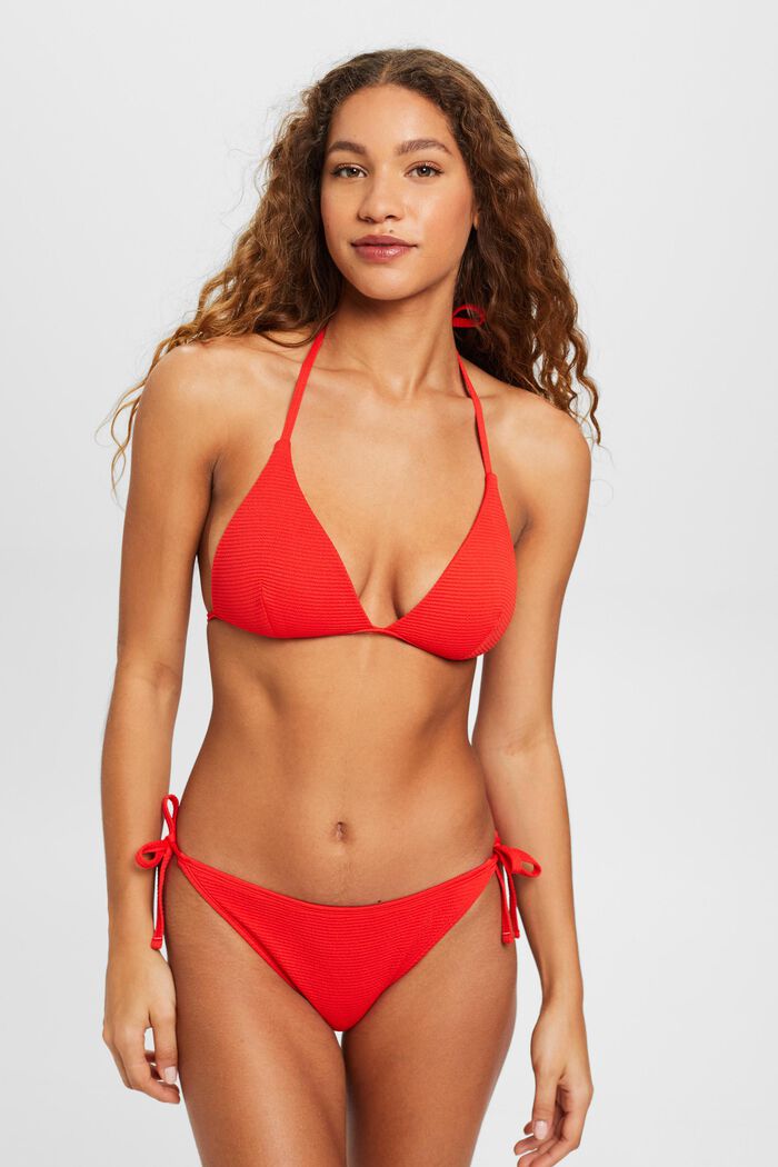 Gewatteerde triangle bikinitop, RED, detail image number 0