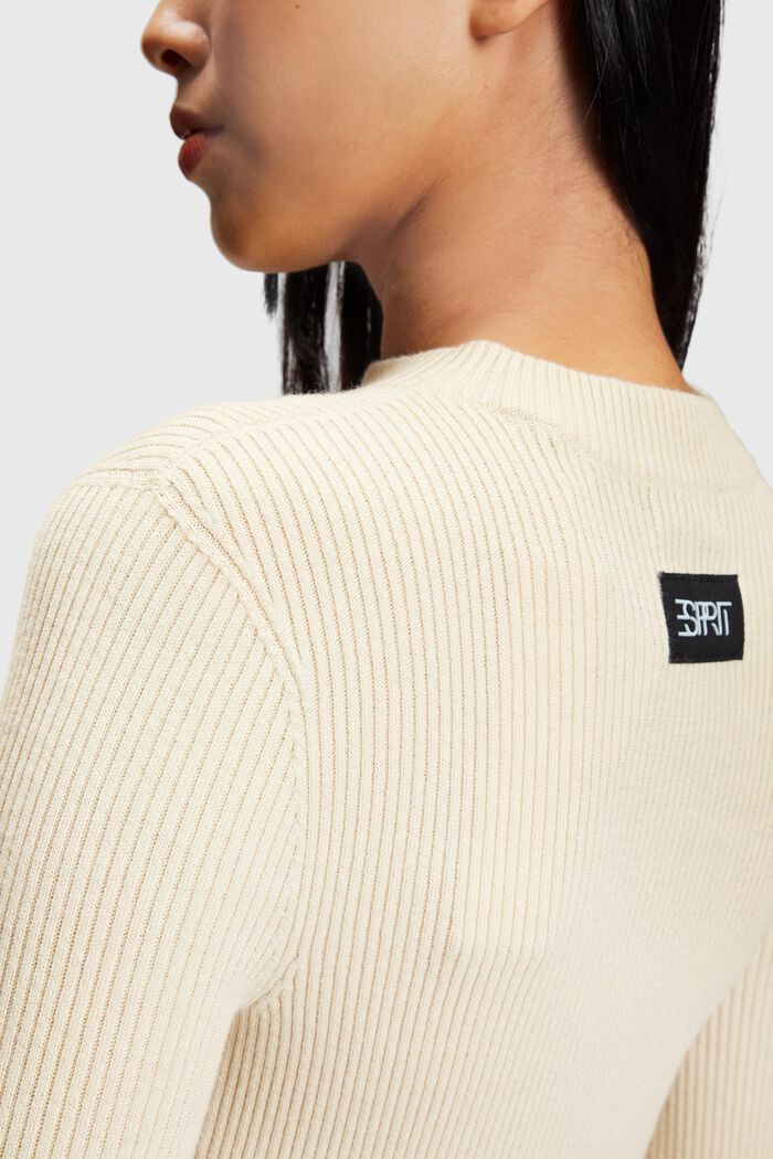 Sweatshirt met cut-outs bij de schouders, CREAM BEIGE, detail image number 3