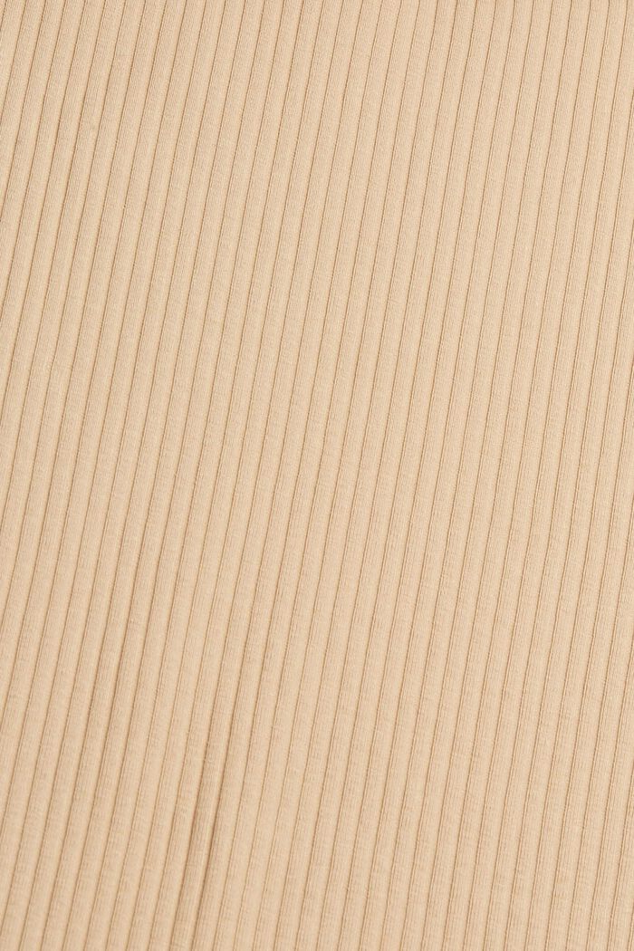 Geribde jersey rok van biologisch katoen, BEIGE, detail image number 4