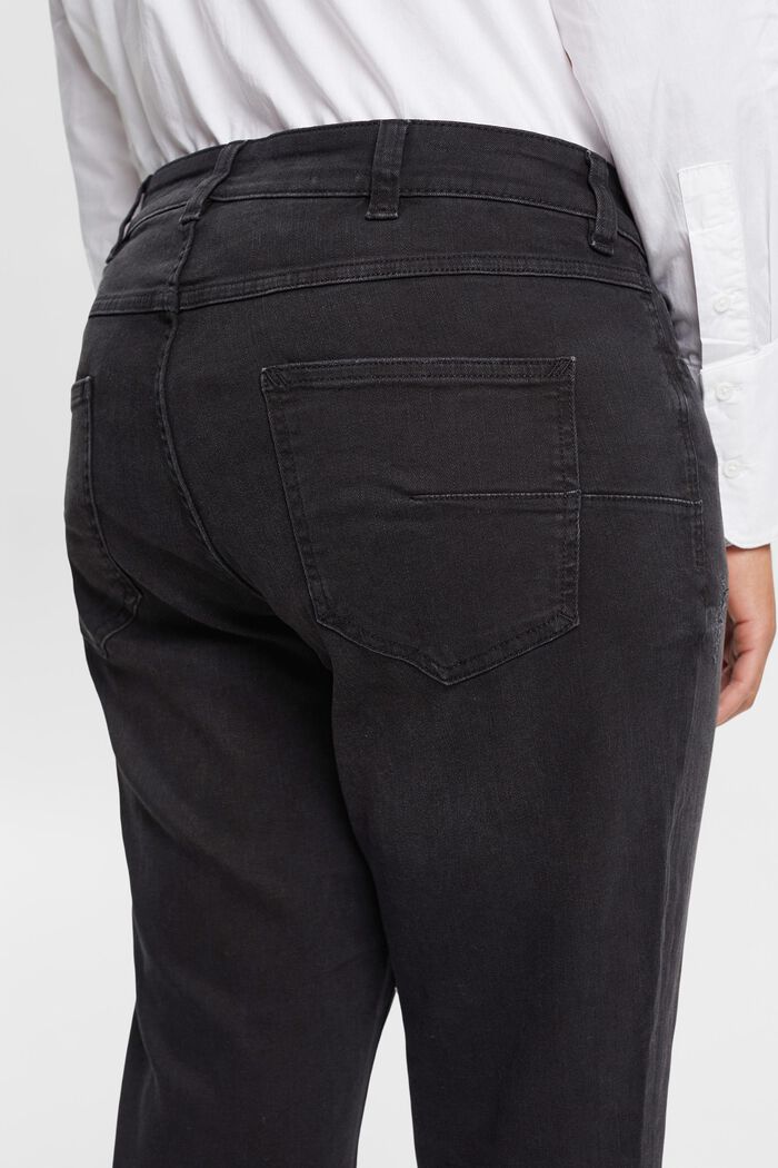 Mid-rise jeans met rechte pijpen, BLACK DARK WASHED, detail image number 2