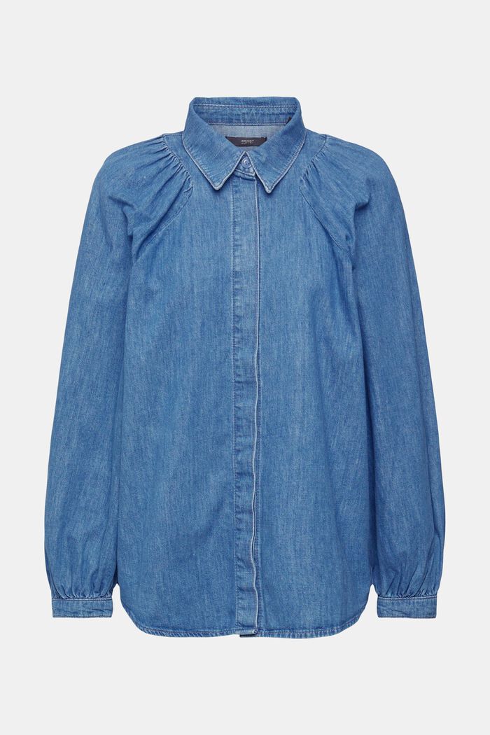 Denim blouse, BLUE MEDIUM WASHED, detail image number 6