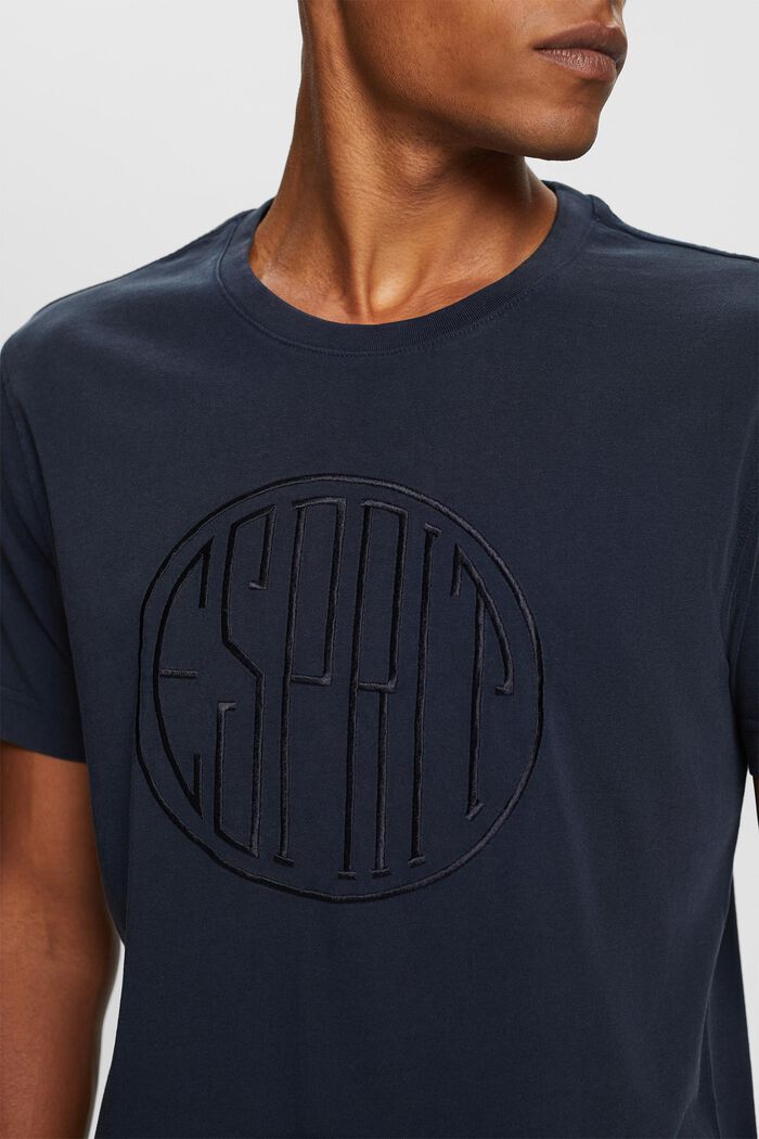 T-shirt met logo van stiksel, 100% cotton, NAVY, detail image number 2