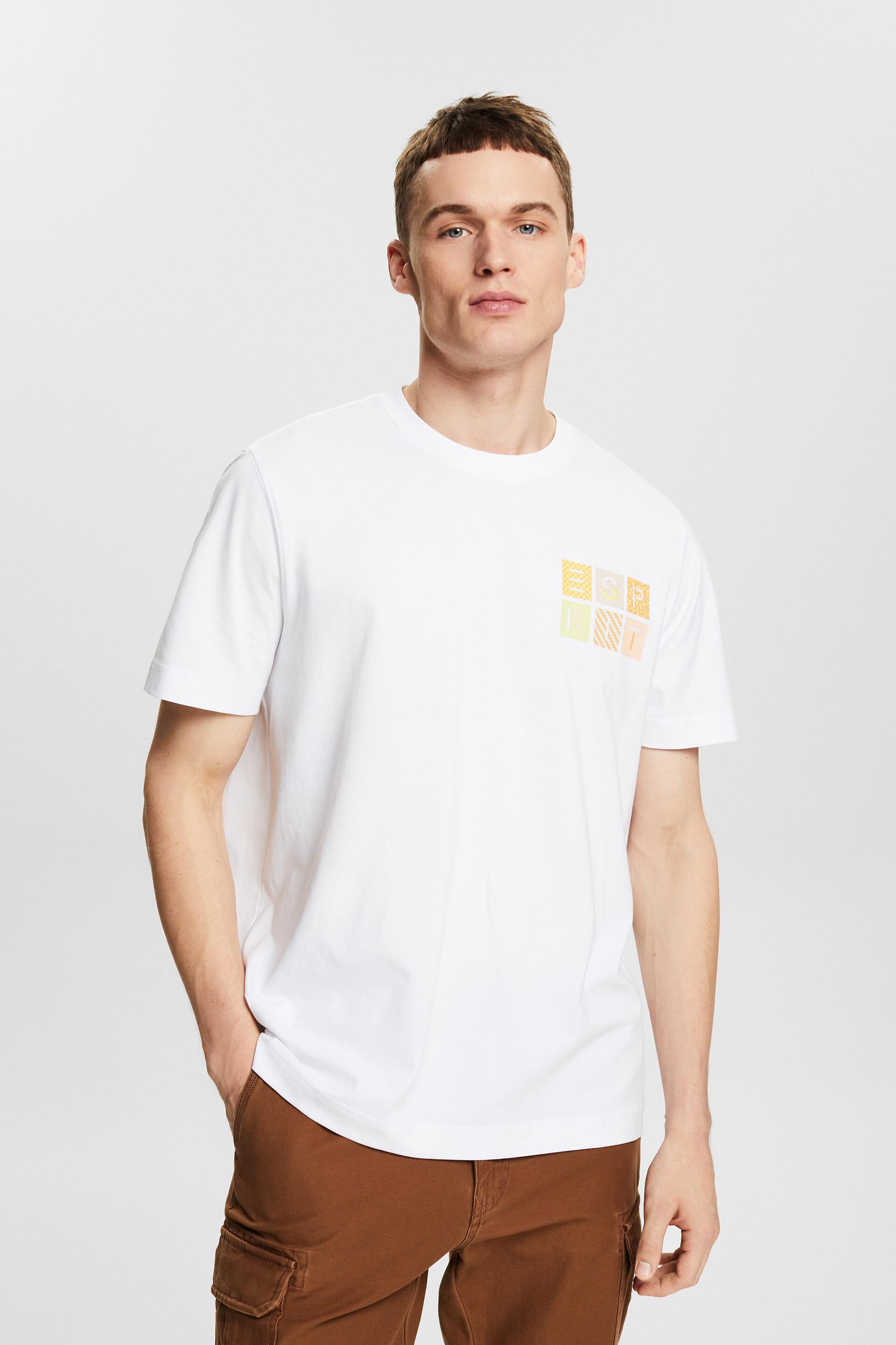 Wit T-shirt van katoen-jersey met logo