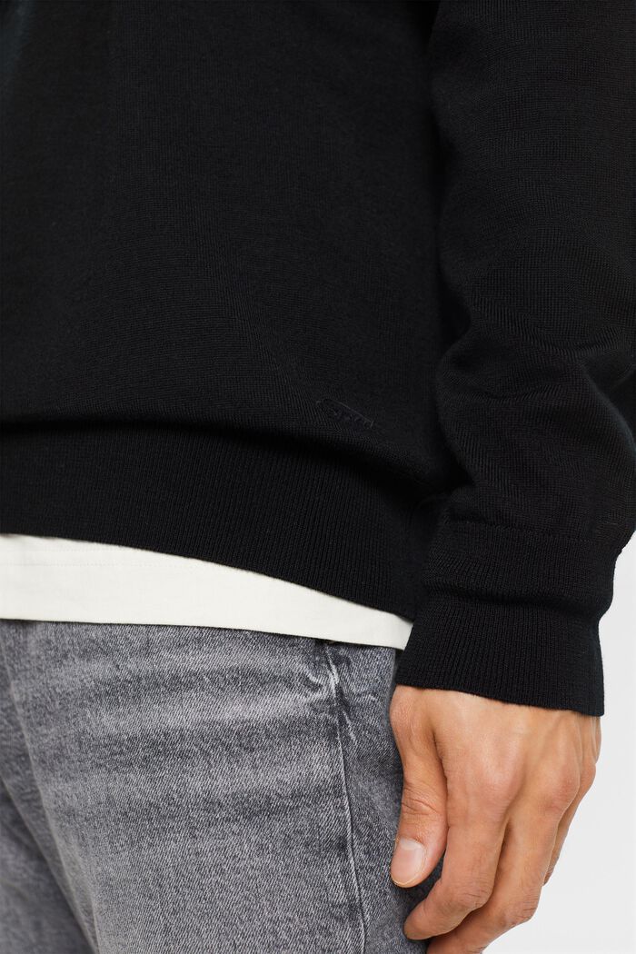 Wollen sweater met een ronde hals, BLACK, detail image number 4